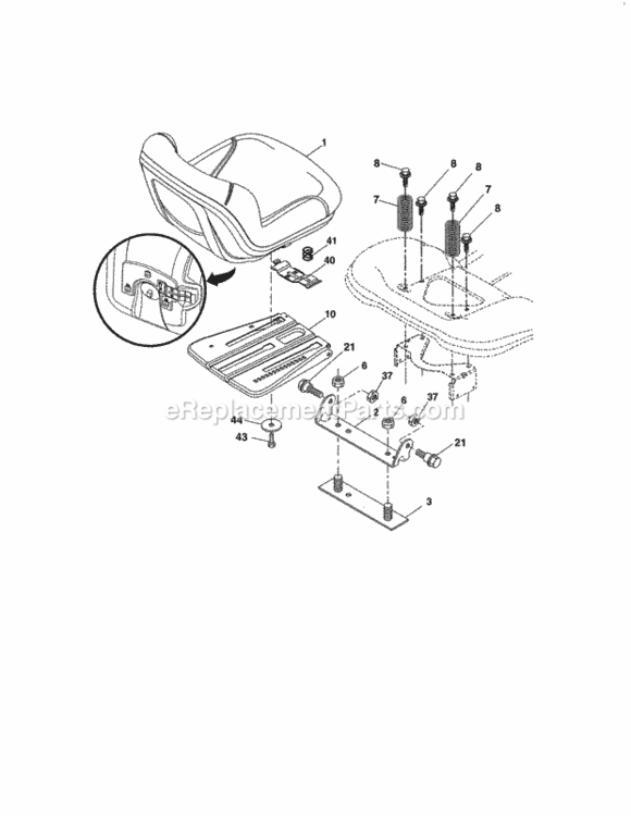 Page F Diagram and Parts List for 917250221  Craftsman Lawn Tractor