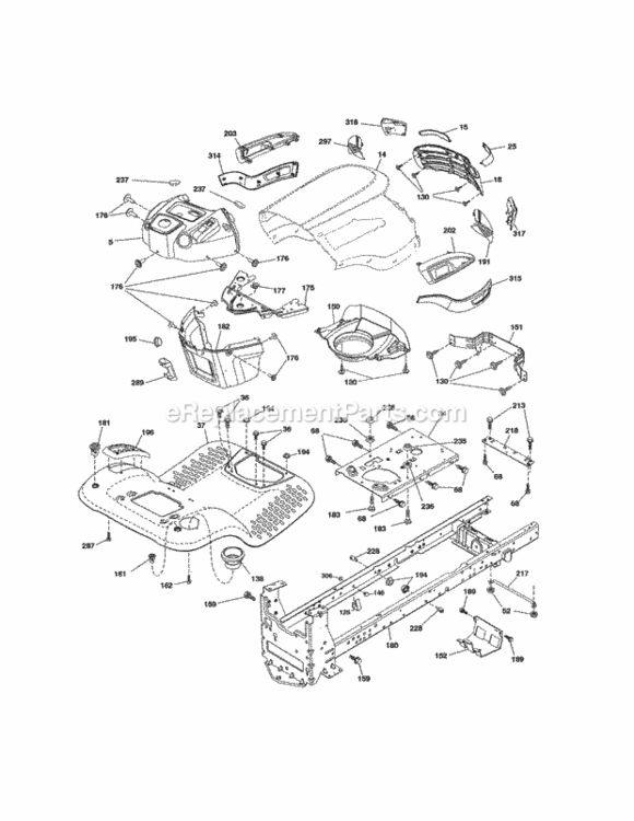 Page B Diagram and Parts List for 917250222  Craftsman Lawn Tractor