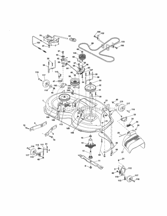 Page G Diagram and Parts List for 917250222  Craftsman Lawn Tractor