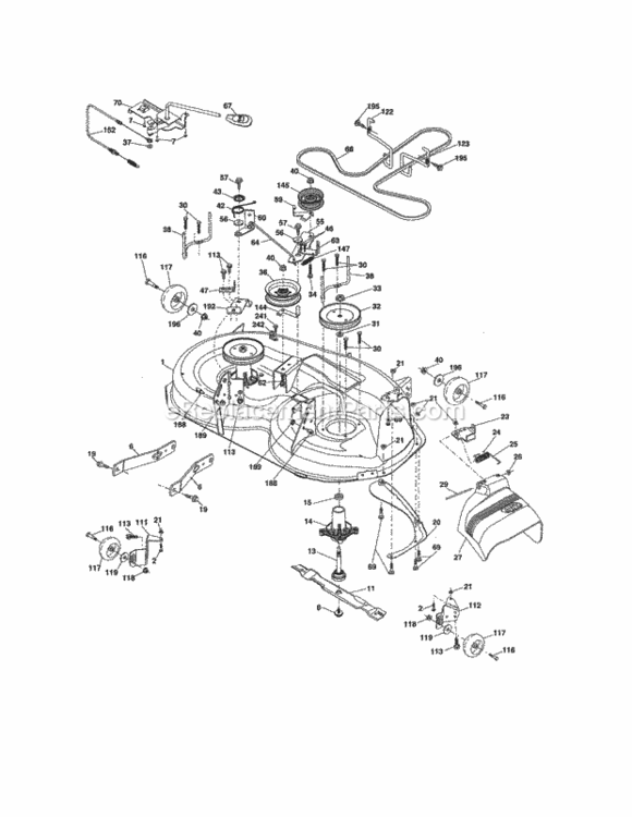 Page G Diagram and Parts List for 917250230  Craftsman Lawn Tractor