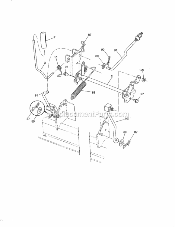 Page H Diagram and Parts List for 917250231  Craftsman Lawn Tractor