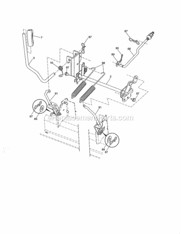 Page H Diagram and Parts List for 917250240  Craftsman Lawn Tractor