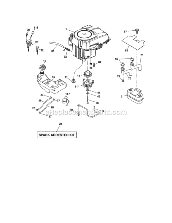 Page D Diagram and Parts List for 917250241  Craftsman Lawn Tractor