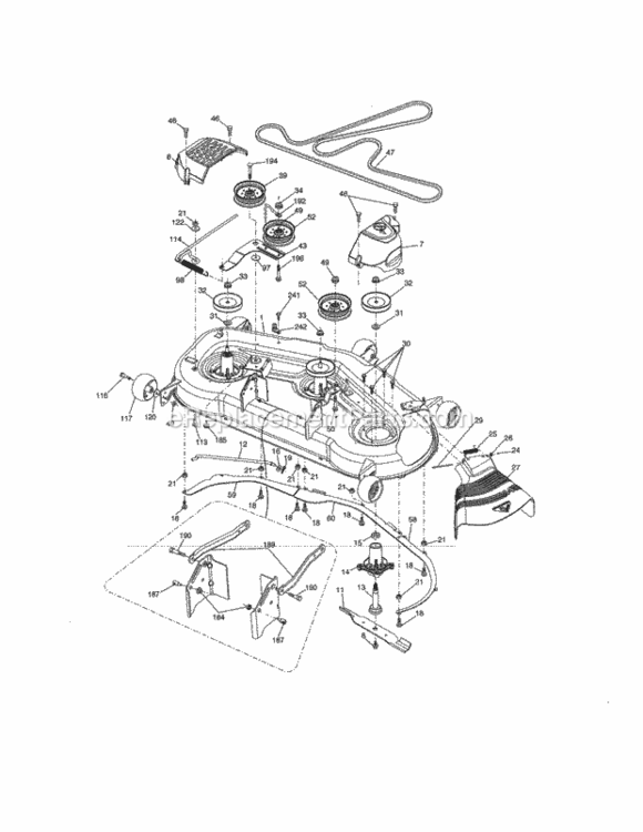 Page G Diagram and Parts List for 917250241  Craftsman Lawn Tractor