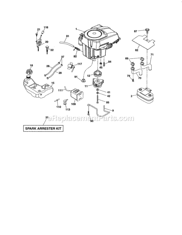 Page D Diagram and Parts List for 917250250  Craftsman Lawn Tractor