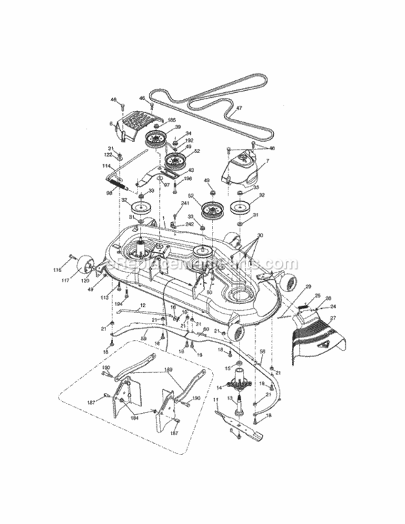 Page G Diagram and Parts List for 917250250  Craftsman Lawn Tractor