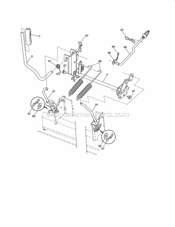 Page H Diagram and Parts List for 917250250  Craftsman Lawn Tractor