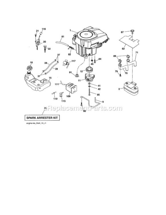 Page D Diagram and Parts List for 917250251  Craftsman Lawn Tractor