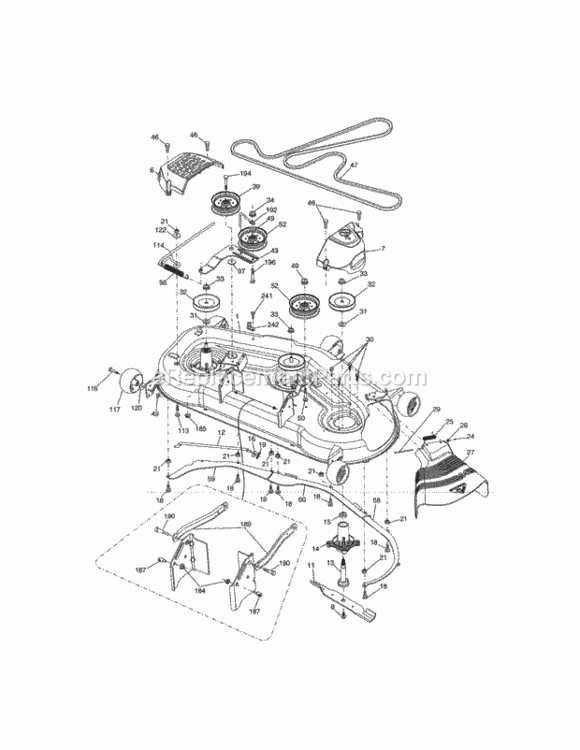 Page G Diagram and Parts List for 917250251  Craftsman Lawn Tractor