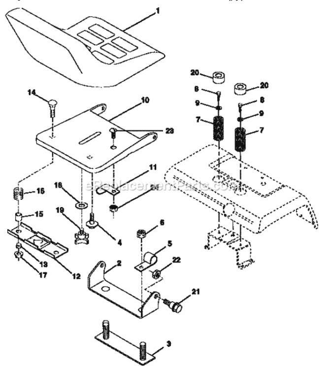 Page H Diagram and Parts List for 917250261  Craftsman Lawn Tractor
