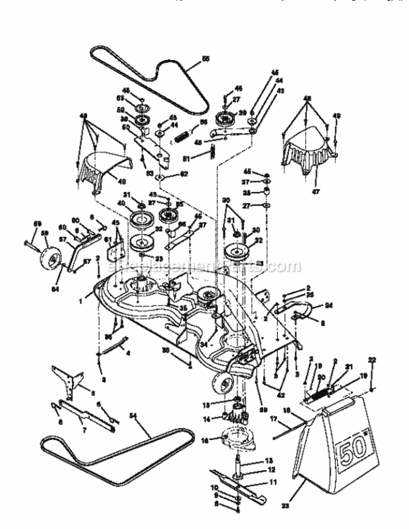 Page J Diagram and Parts List for 917250262  Craftsman Lawn Tractor