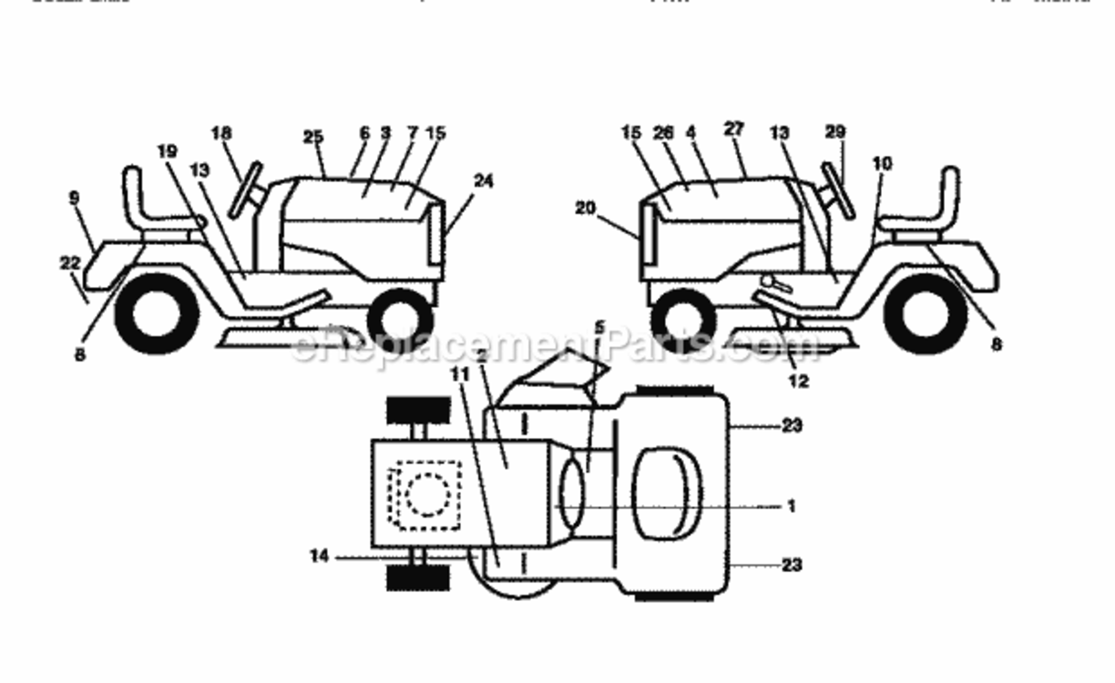Page F Diagram and Parts List for 917250270  Craftsman Lawn Tractor