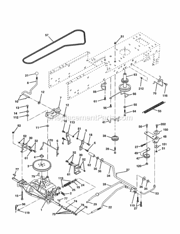 Page C Diagram and Parts List for 917250370  Craftsman Lawn Tractor