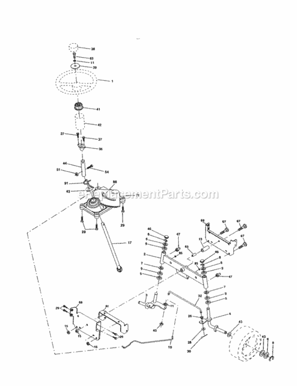 Page D Diagram and Parts List for 917250370  Craftsman Lawn Tractor