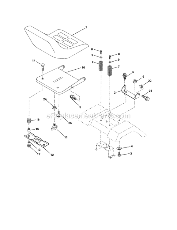 Page E Diagram and Parts List for 917250370  Craftsman Lawn Tractor