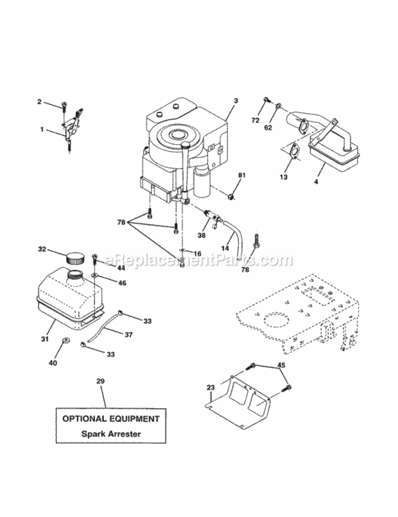 Page H Diagram and Parts List for 917250370  Craftsman Lawn Tractor