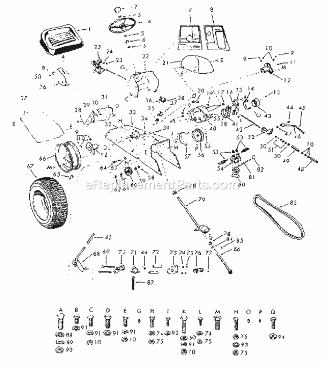 Page B Diagram and Parts List for 91725040  Craftsman Lawn Tractor