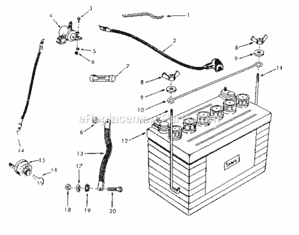 Page C Diagram and Parts List for 91725040  Craftsman Lawn Tractor