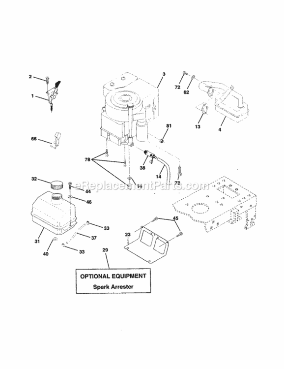 Page H Diagram and Parts List for 917250420  Craftsman Lawn Tractor