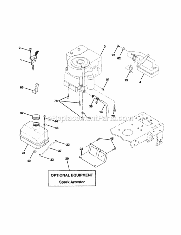 Page F Diagram and Parts List for 917250430  Craftsman Lawn Tractor