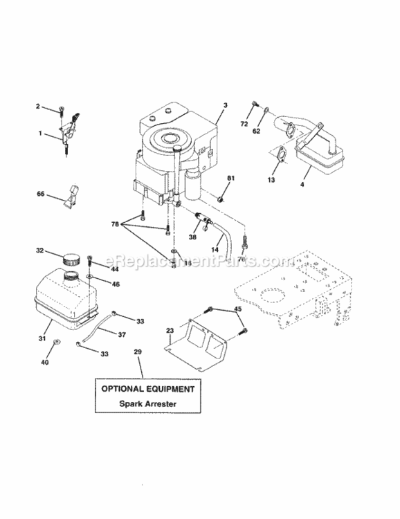 Page H Diagram and Parts List for 917250431  Craftsman Lawn Tractor