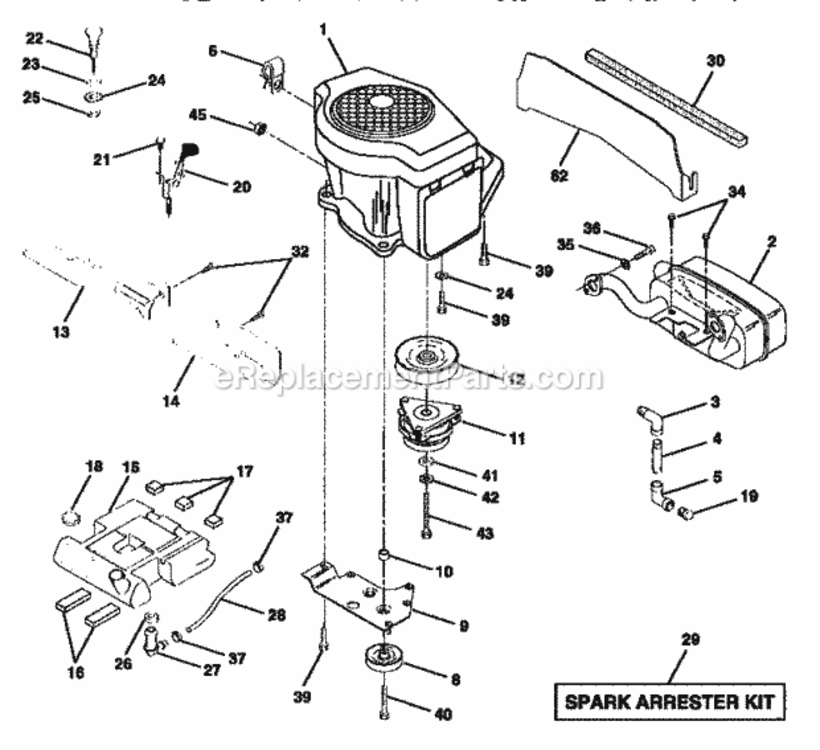 Page G Diagram and Parts List for 917250480  Craftsman Lawn Tractor