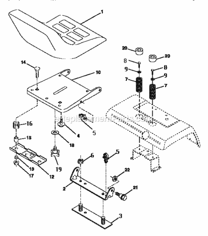 Page H Diagram and Parts List for 917250480  Craftsman Lawn Tractor