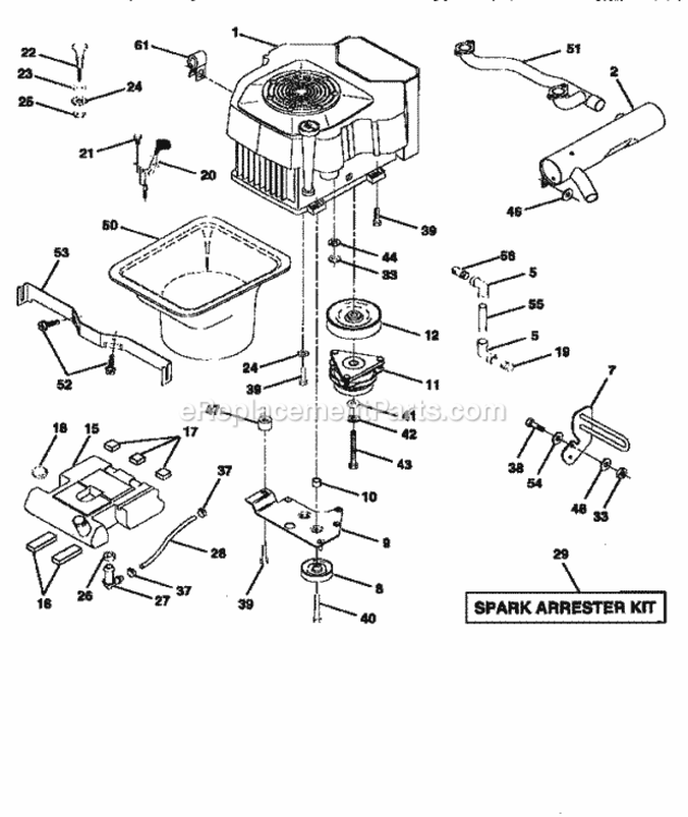 Page E Diagram and Parts List for 917250482  Craftsman Lawn Tractor