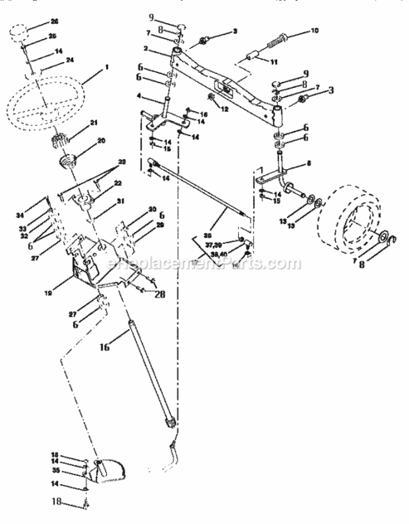 Page F Diagram and Parts List for 917250490  Craftsman Lawn Tractor