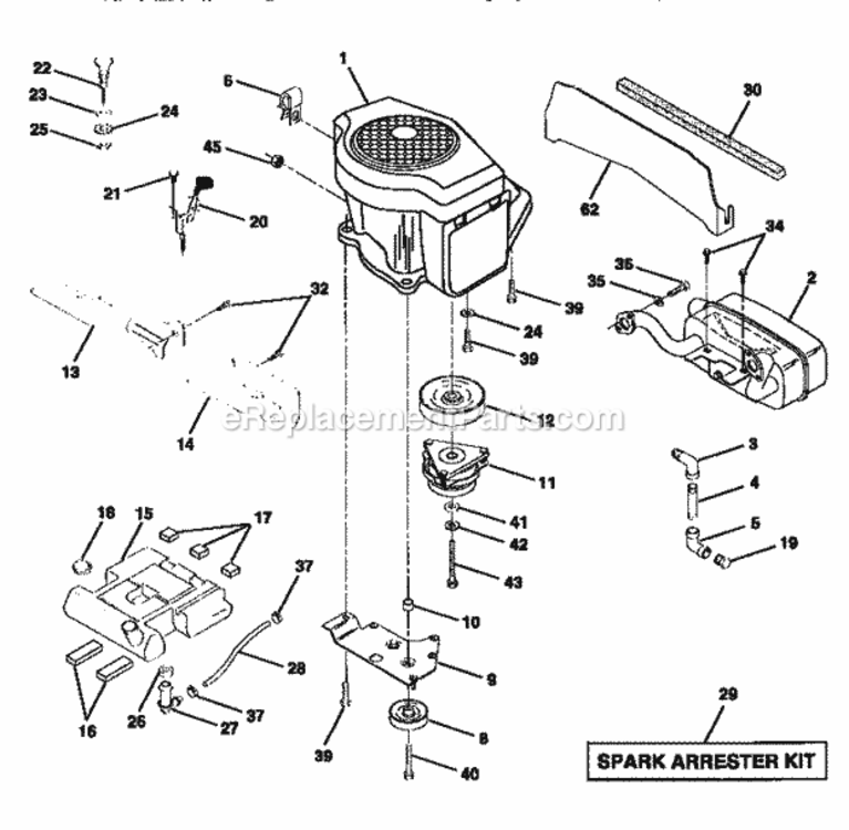 Page G Diagram and Parts List for 917250490  Craftsman Lawn Tractor