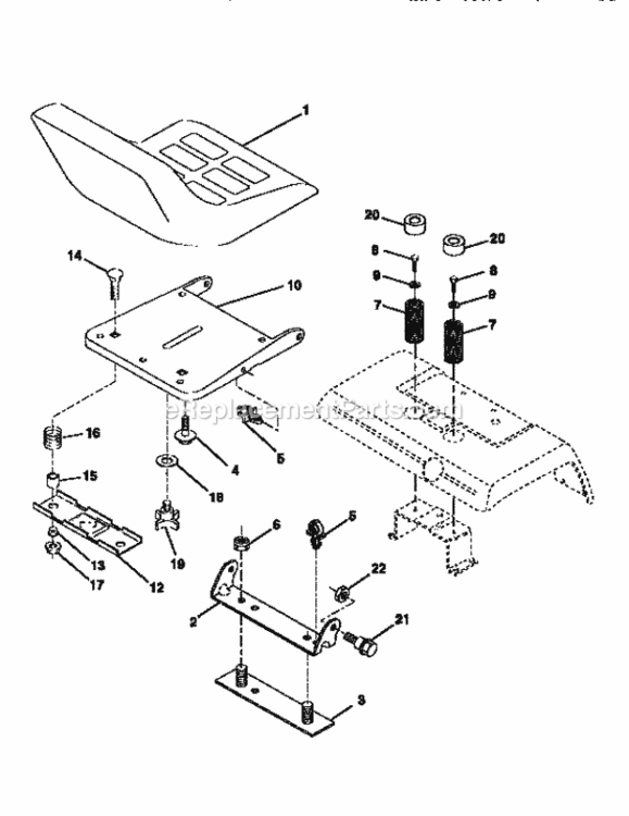 Page H Diagram and Parts List for 917250490  Craftsman Lawn Tractor