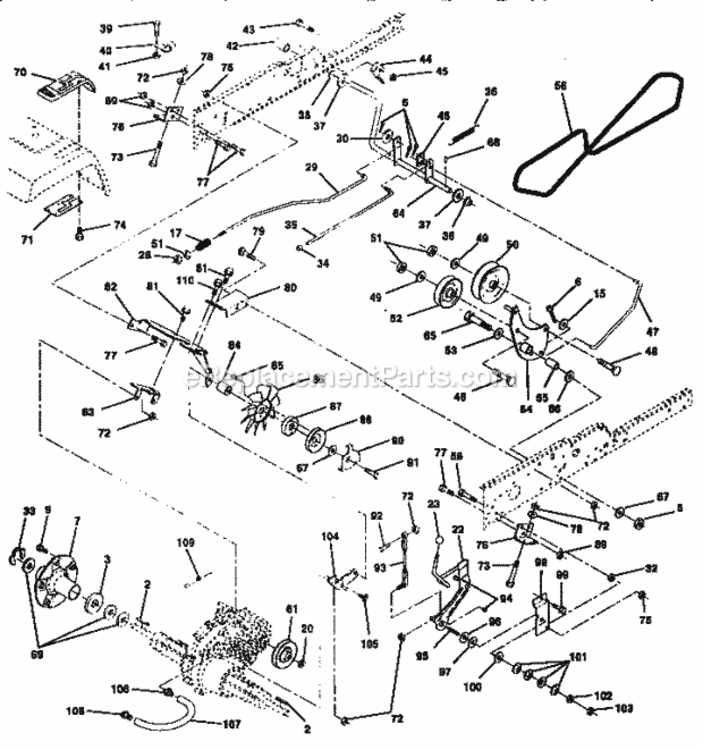 Page C Diagram and Parts List for 917250491  Craftsman Lawn Tractor