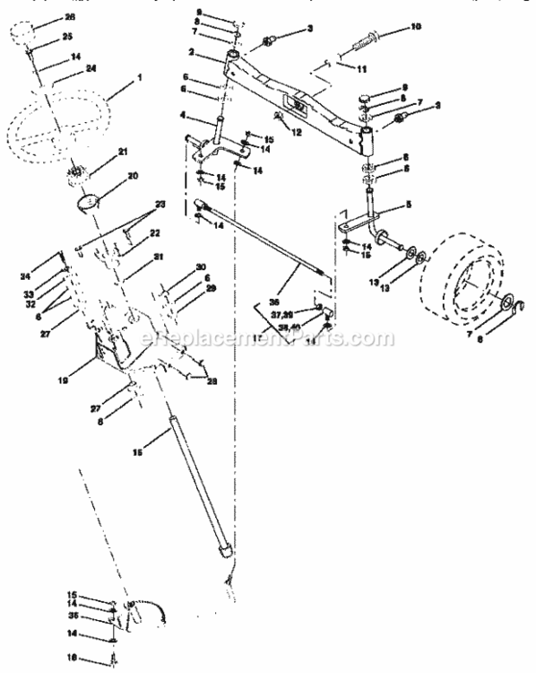 Page D Diagram and Parts List for 917250491  Craftsman Lawn Tractor