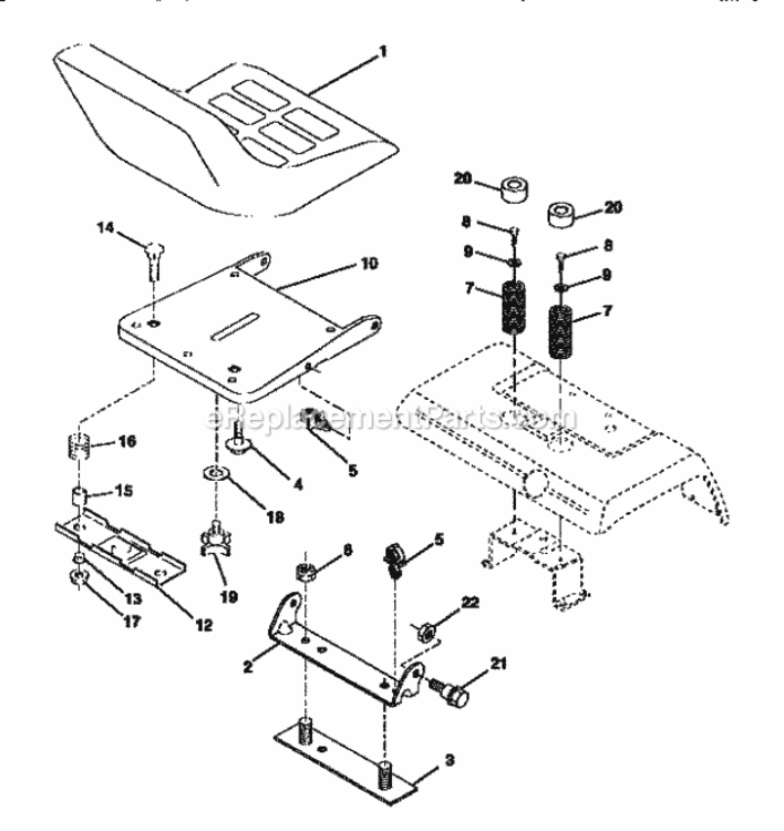 Page F Diagram and Parts List for 917250510  Craftsman Lawn Tractor