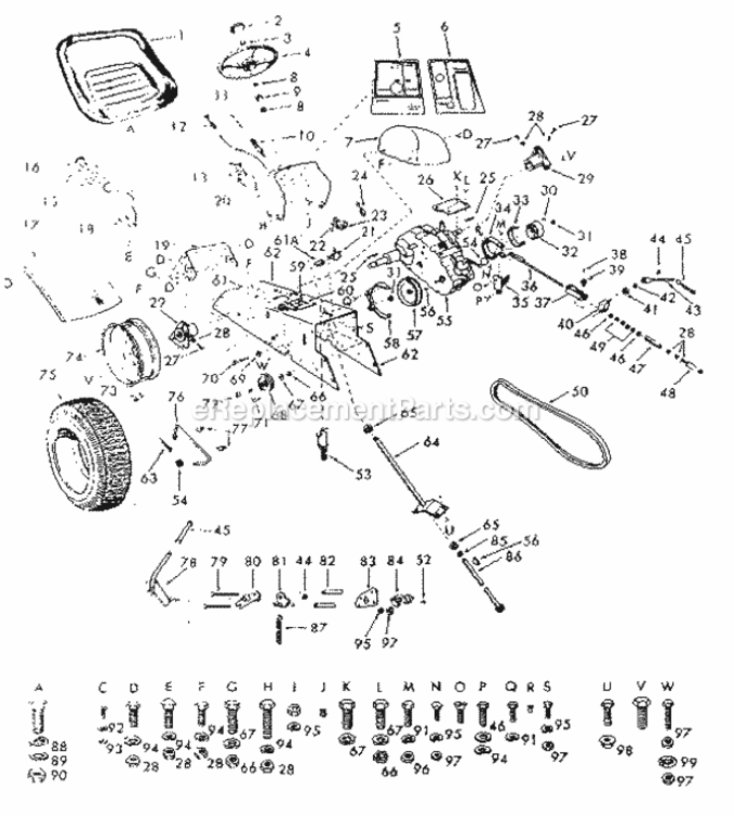 Page B Diagram and Parts List for 91725051  Craftsman Lawn Tractor