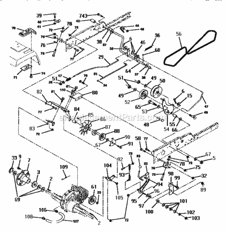 Page C Diagram and Parts List for 917250520  Craftsman Lawn Tractor