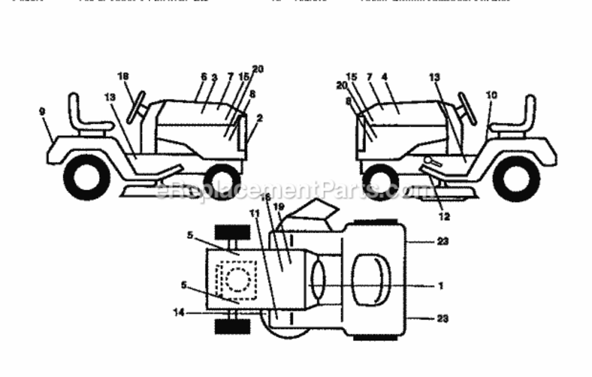 Page A Diagram and Parts List for 917250540  Craftsman Lawn Tractor
