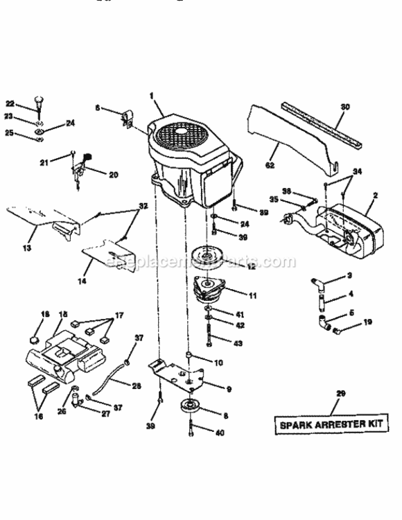 Page G Diagram and Parts List for 917250540  Craftsman Lawn Tractor