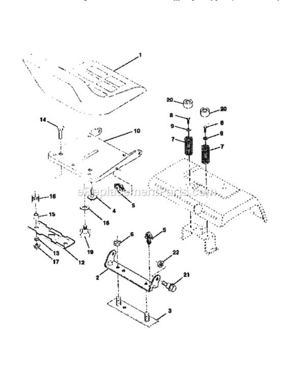 Page H Diagram and Parts List for 917250540  Craftsman Lawn Tractor