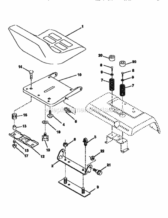 Page H Diagram and Parts List for 917250541  Craftsman Lawn Tractor