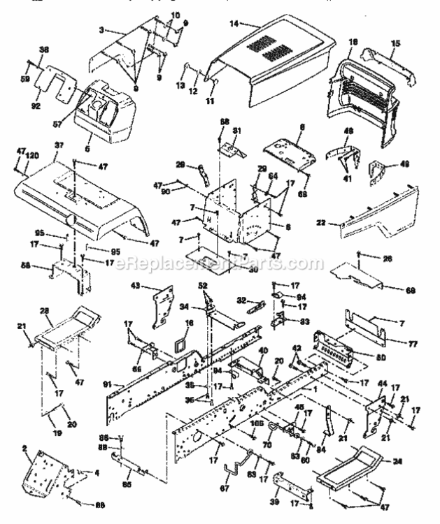 Page B Diagram and Parts List for 917250550  Craftsman Lawn Tractor