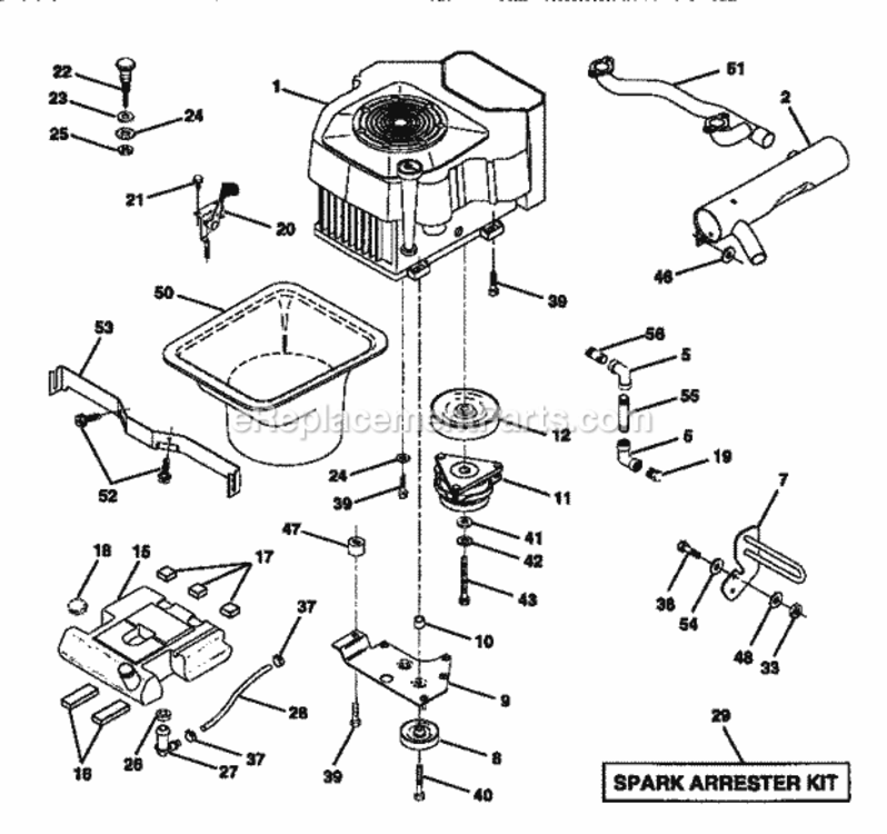 Page E Diagram and Parts List for 917250551  Craftsman Lawn Tractor