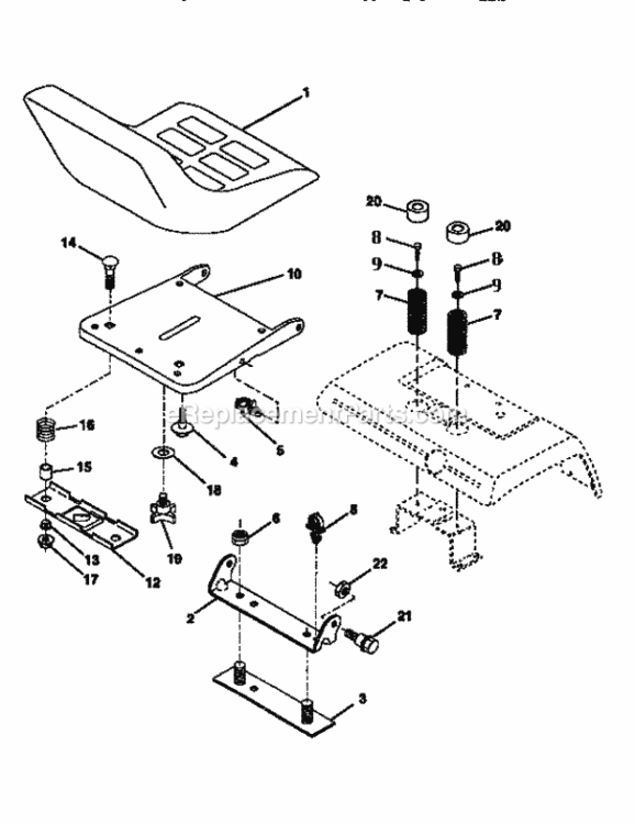 Page H Diagram and Parts List for 917250551  Craftsman Lawn Tractor