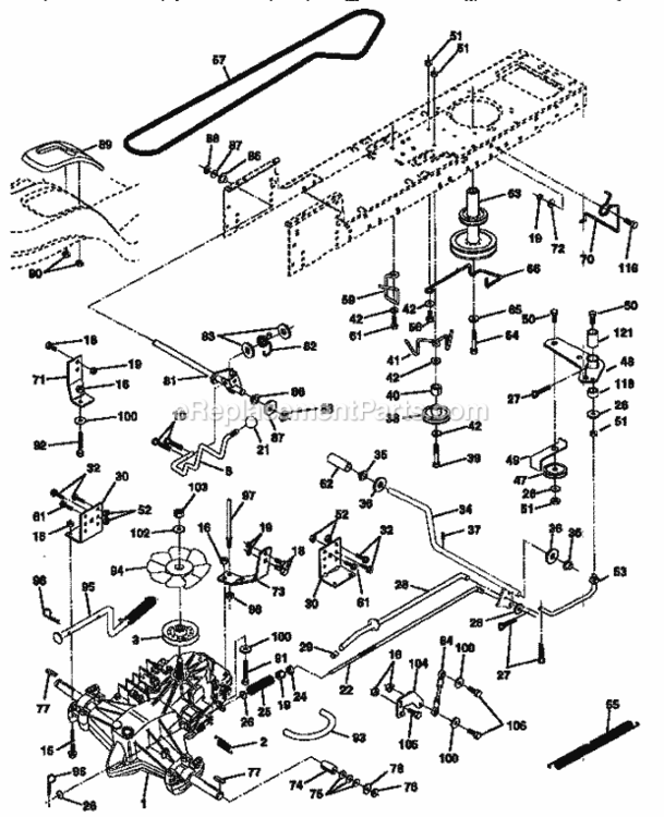 Page C Diagram and Parts List for 917250571  Craftsman Lawn Tractor