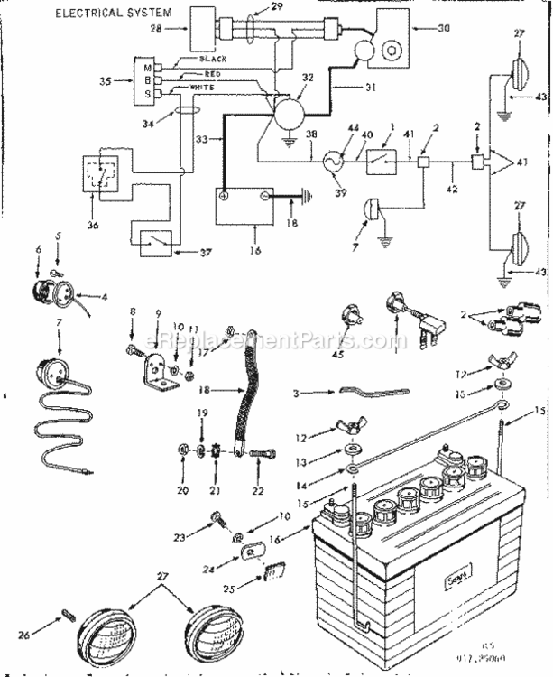 Page C Diagram and Parts List for 91725060  Craftsman Lawn Tractor