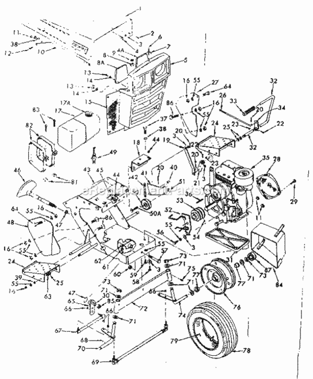 Page A Diagram and Parts List for 91725070  Craftsman Lawn Tractor