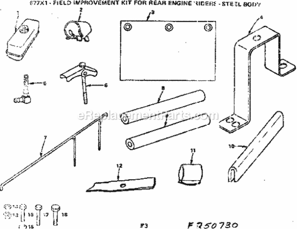 Page F Diagram and Parts List for 917250730  Craftsman Lawn Tractor