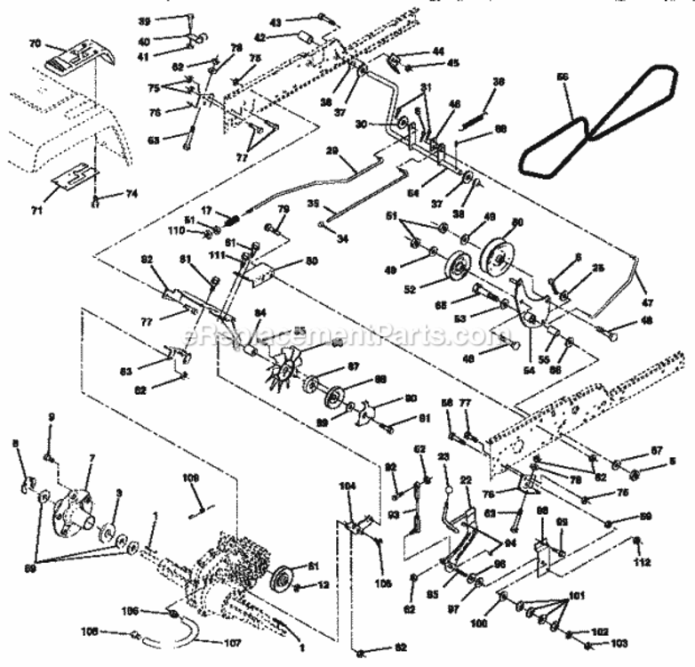 Page C Diagram and Parts List for 917250770  Craftsman Lawn Tractor
