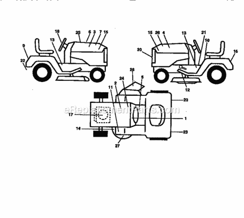 Page A Diagram and Parts List for 917250781  Craftsman Lawn Tractor