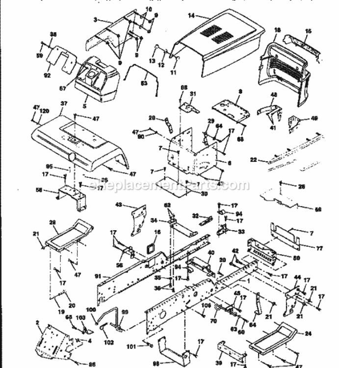 Page D Diagram and Parts List for 917250781  Craftsman Lawn Tractor